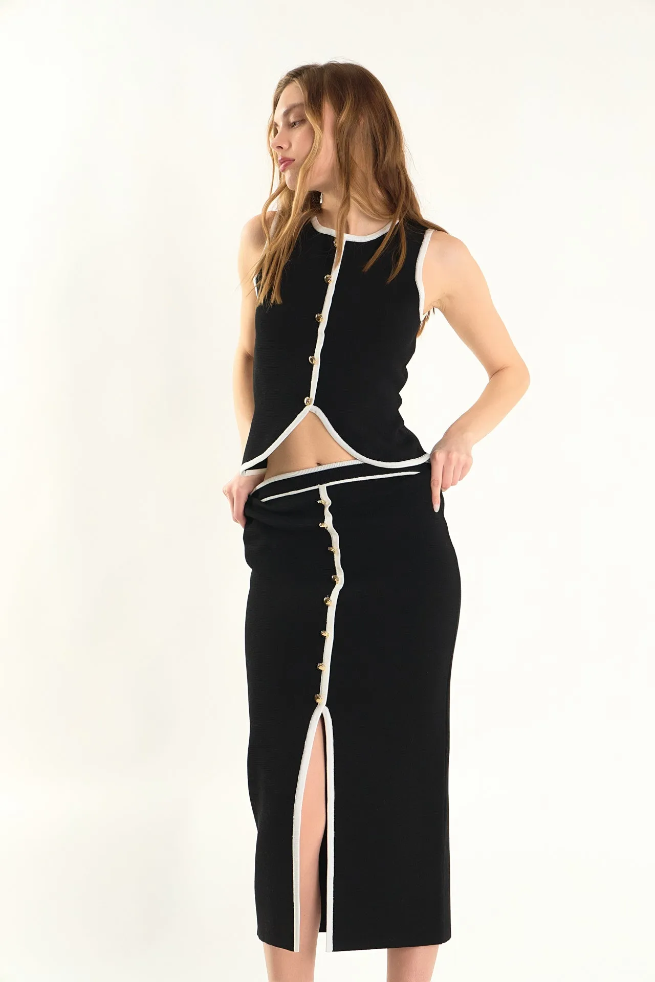 Knit Contrast Maxi Skirt sold by Endless Rose product image thumbnail 5