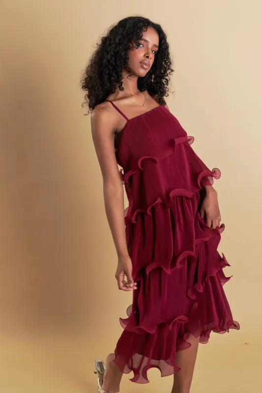 Pleated Tiered Long Dress sold by Endless Rose