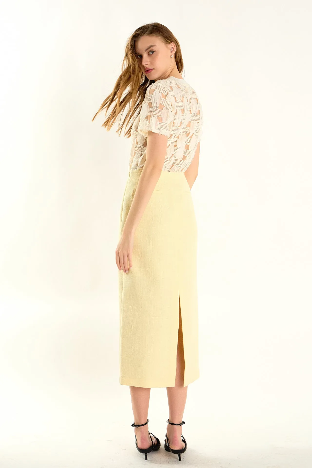 Claire Grid Textured Short Sleeve Top sold by Endless Rose product image thumbnail 5