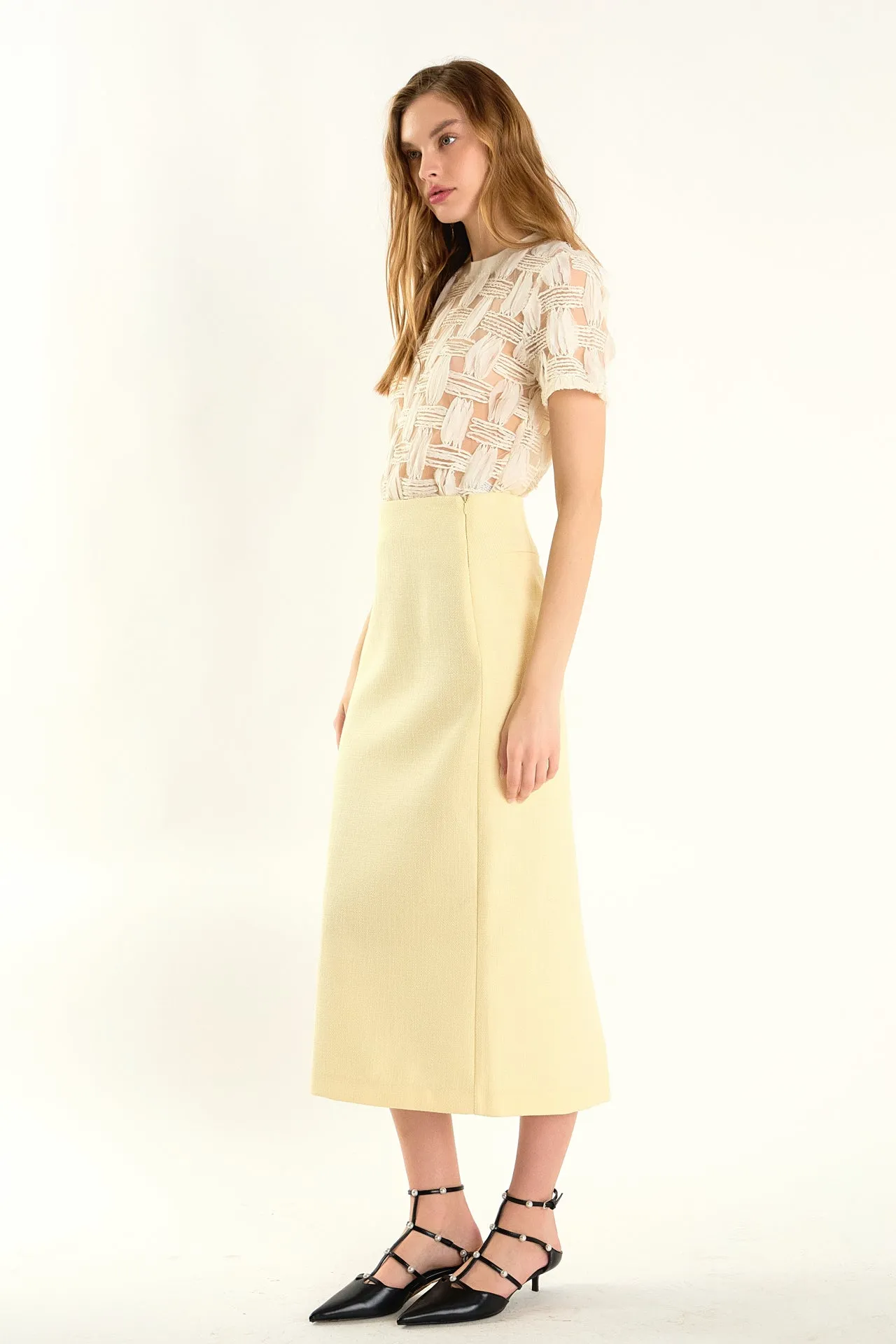 Claire Grid Textured Short Sleeve Top sold by Endless Rose product image thumbnail 4