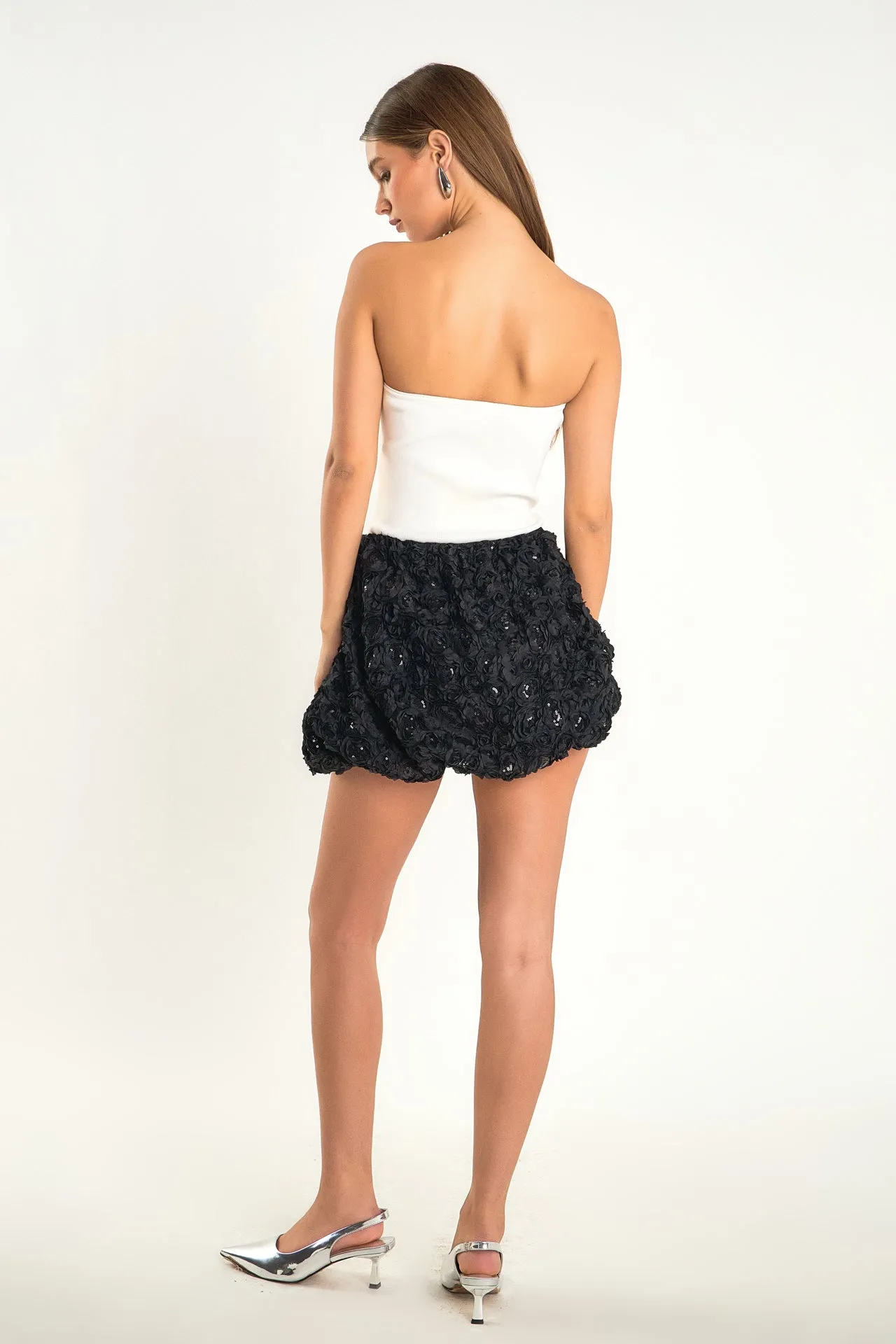 Sabrina Floral Sequin Mixed Media Mini Dress sold by Endless Rose product image thumbnail 4