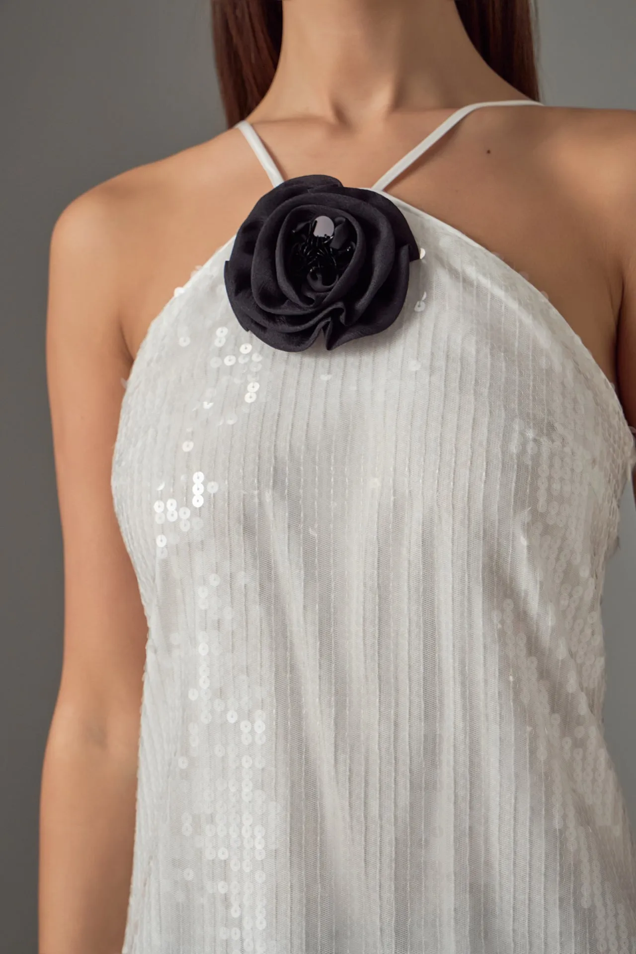 Aimee Sequined Halter Mini Dress with Florette sold by Endless Rose product image thumbnail 2