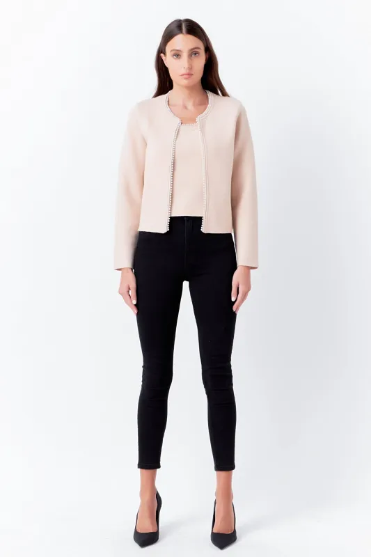 Pearl Trim Knit Cardigan sold by Endless Rose
