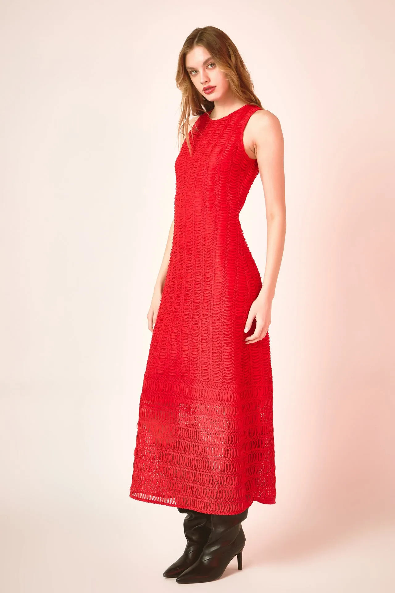 Chloe Textured Sleeveless Midi Dress sold by Endless Rose product image thumbnail 3