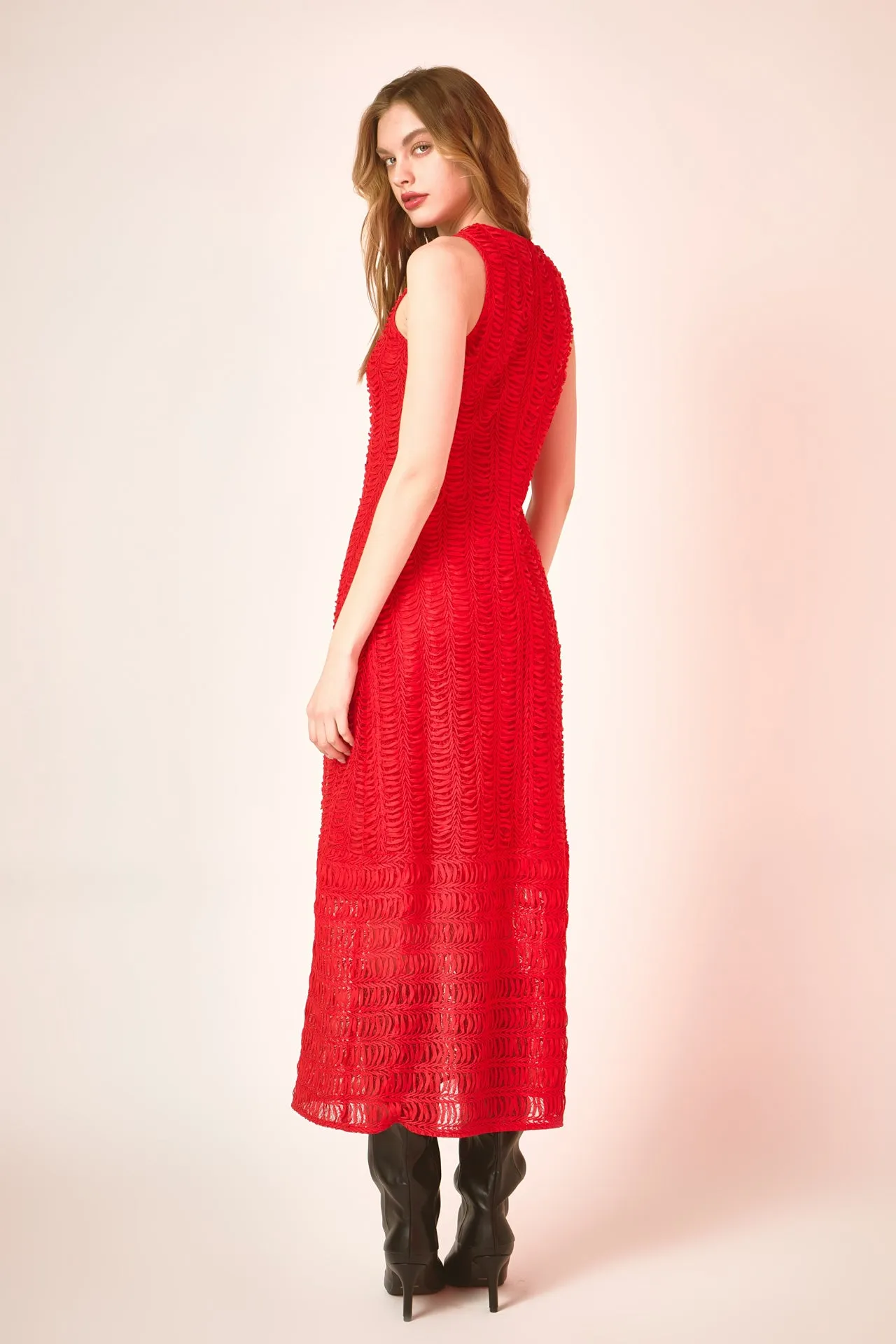 Chloe Textured Sleeveless Midi Dress sold by Endless Rose product image thumbnail 4