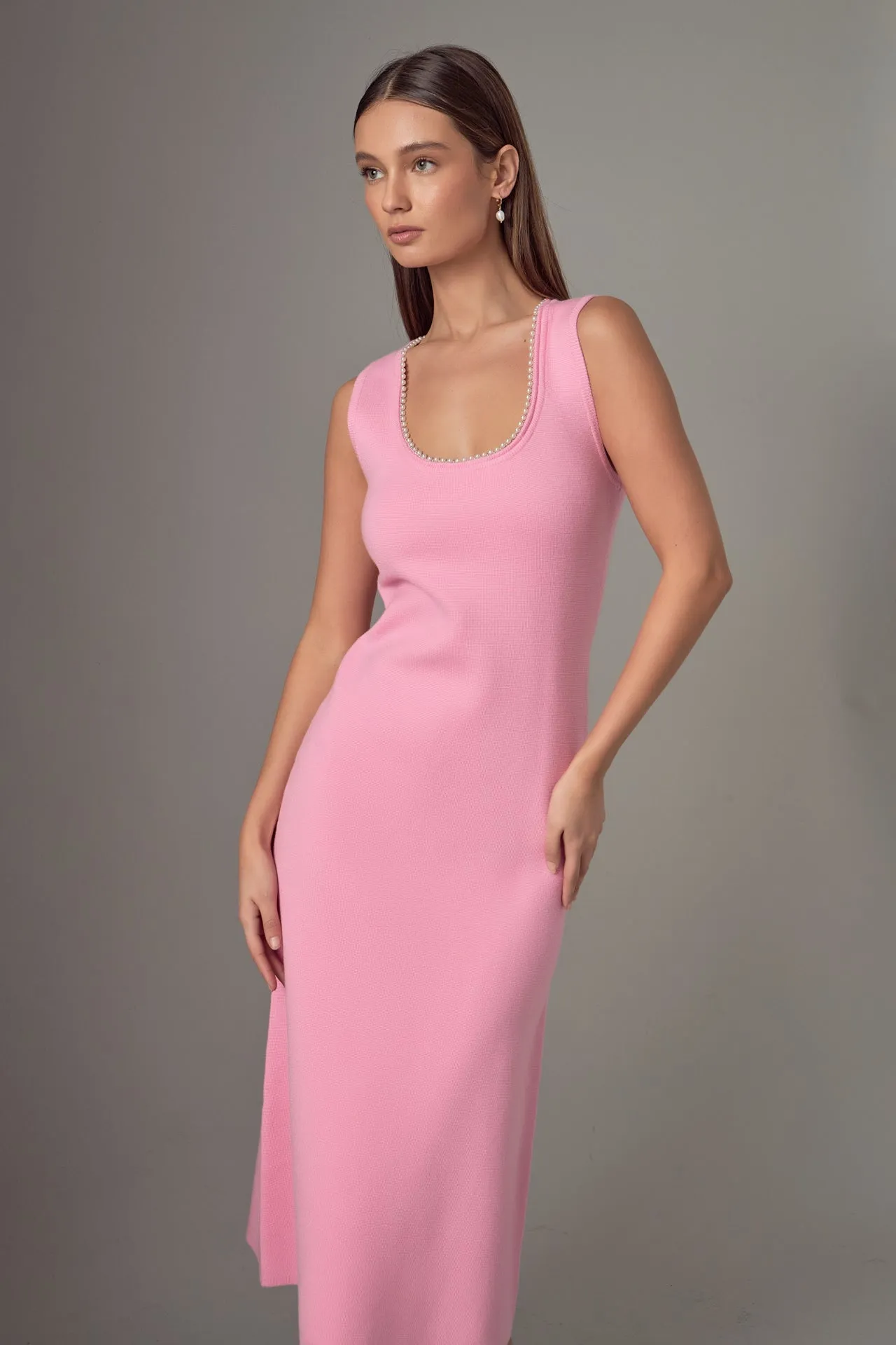 Pearl Trim Knit Midi Dress sold by Endless Rose product image thumbnail 5