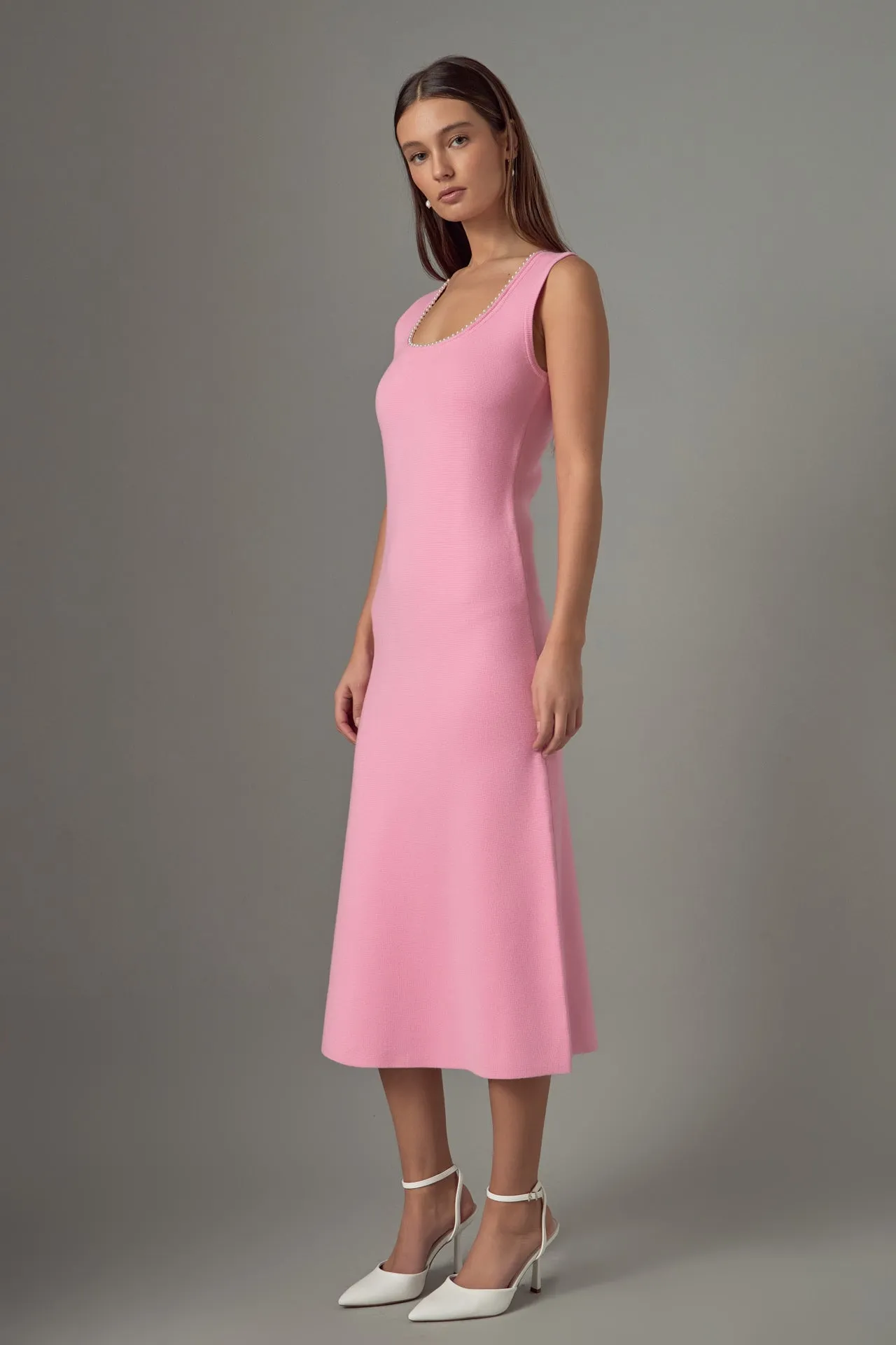 Pearl Trim Knit Midi Dress sold by Endless Rose product image thumbnail 3