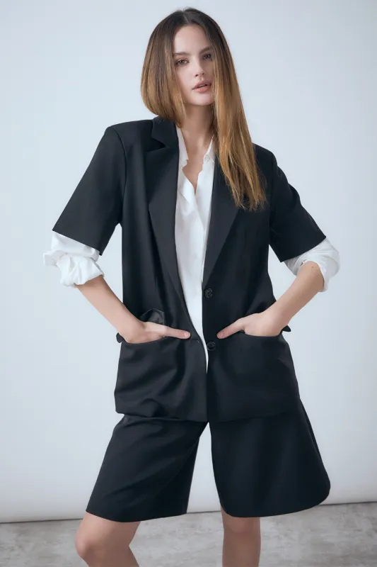 Brynn Single Breasted Short Sleeve Blazer sold by Endless Rose