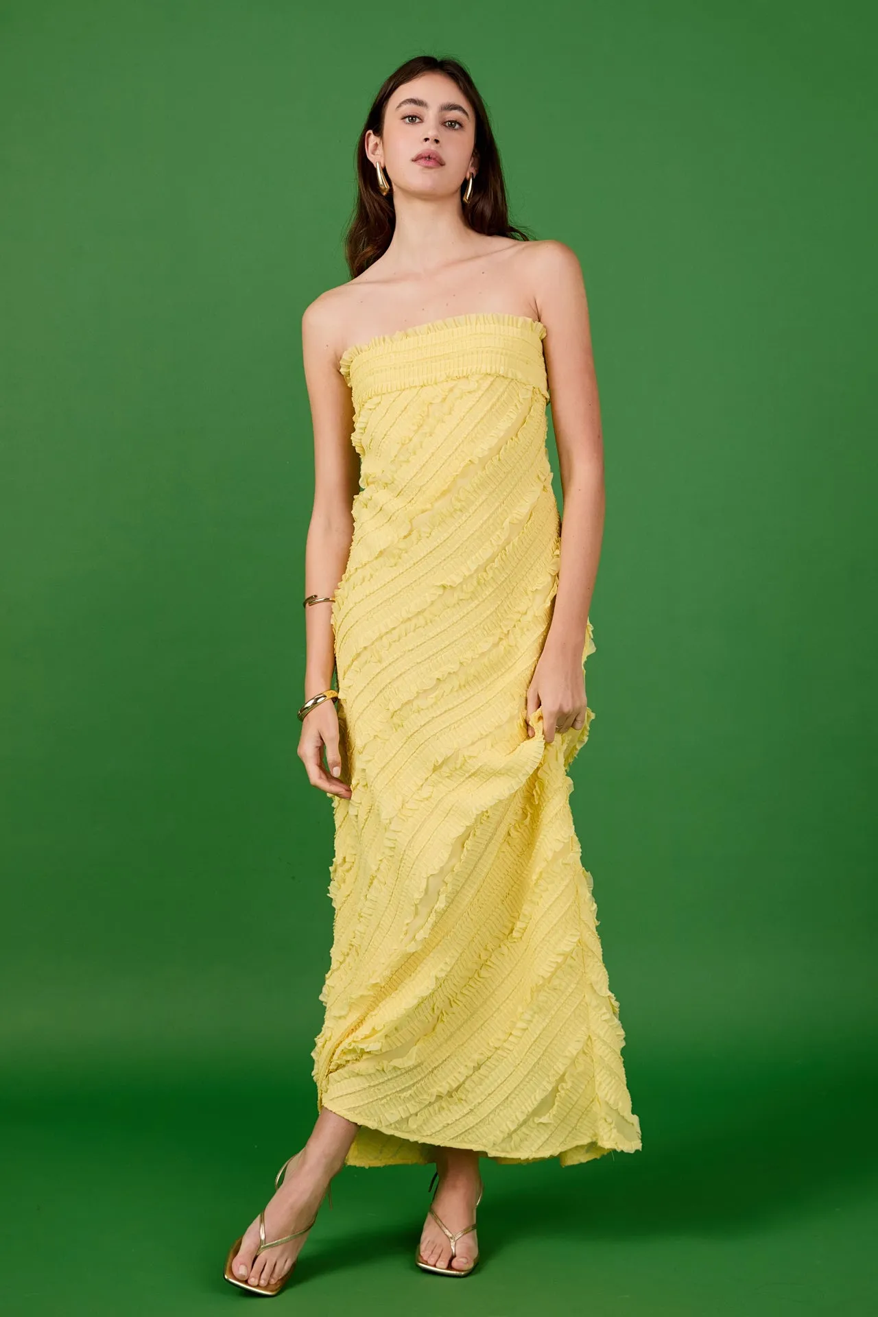Juliette Strapless Ruffled Maxi Dress sold by Endless Rose product image thumbnail 3
