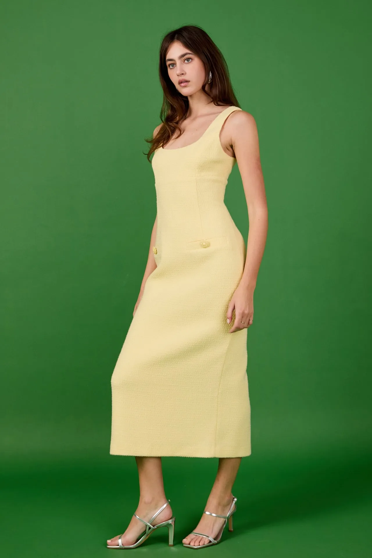 Tweed Scoop Neck Midi Dress sold by Endless Rose product image thumbnail 3