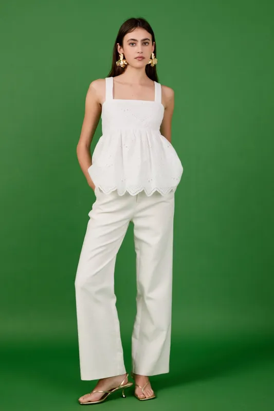 Evangeline Eyelet Scallop Sleeveless Top sold by Endless Rose