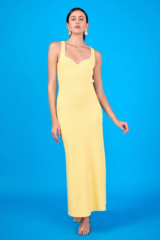 Sweetheart Neckline Ribbed Knit Maxi sold by Endless Rose