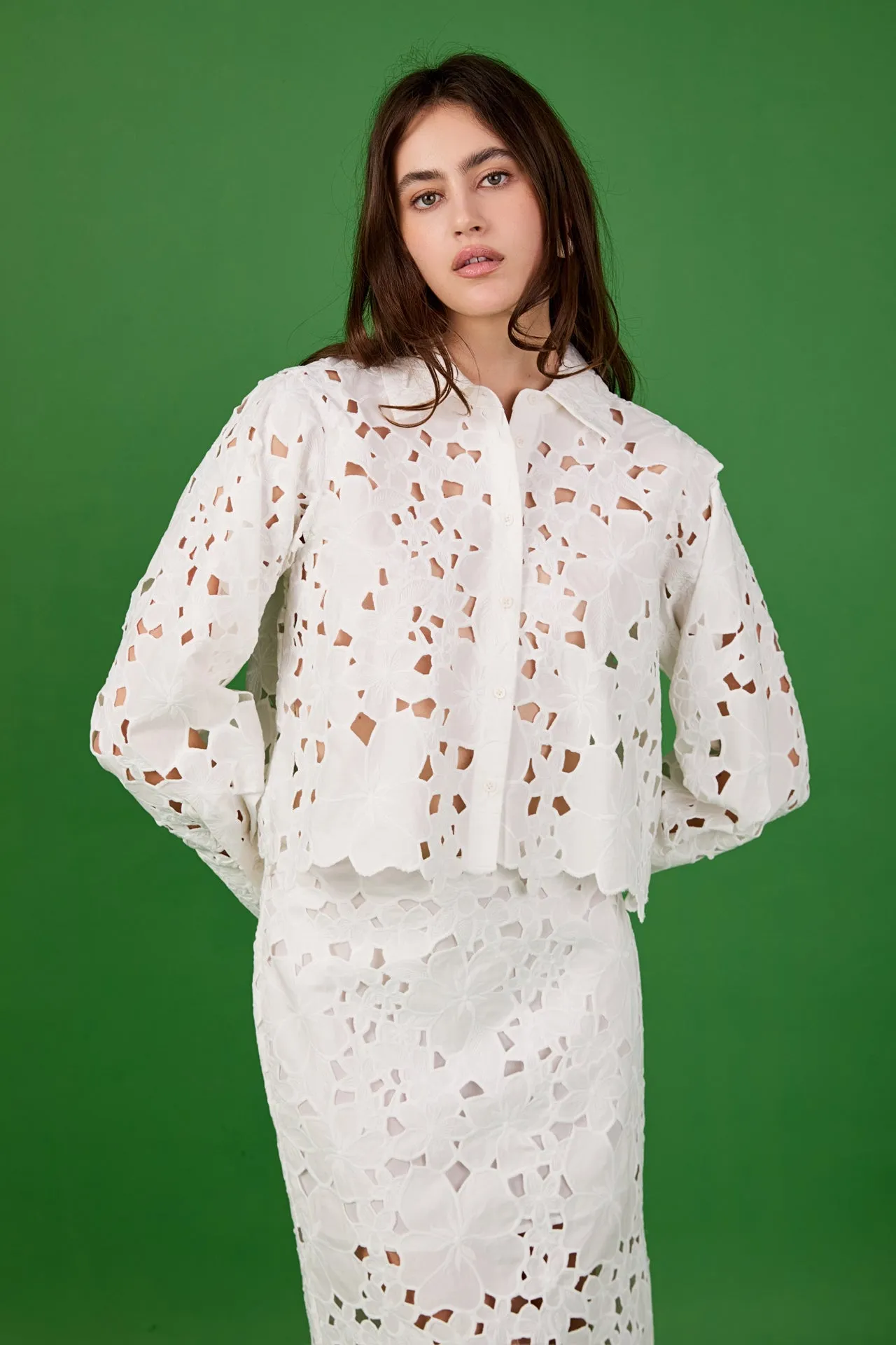 Lace Button-Up Top sold by Endless Rose