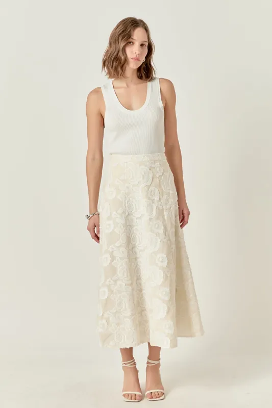 Denali Floral Embroidered Maxi Skirt sold by Endless Rose
