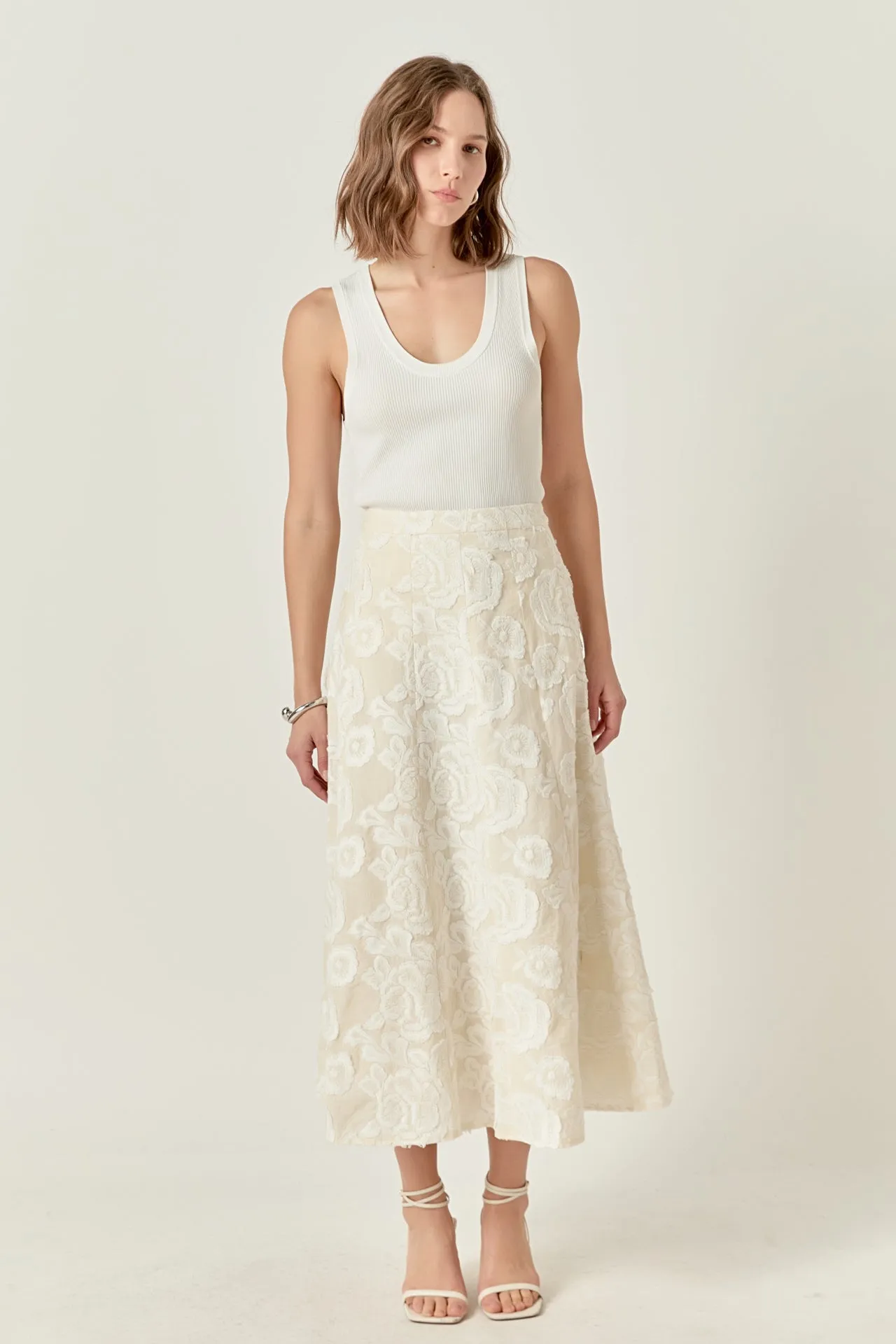 Denali Floral Embroidered Maxi Skirt sold by Endless Rose