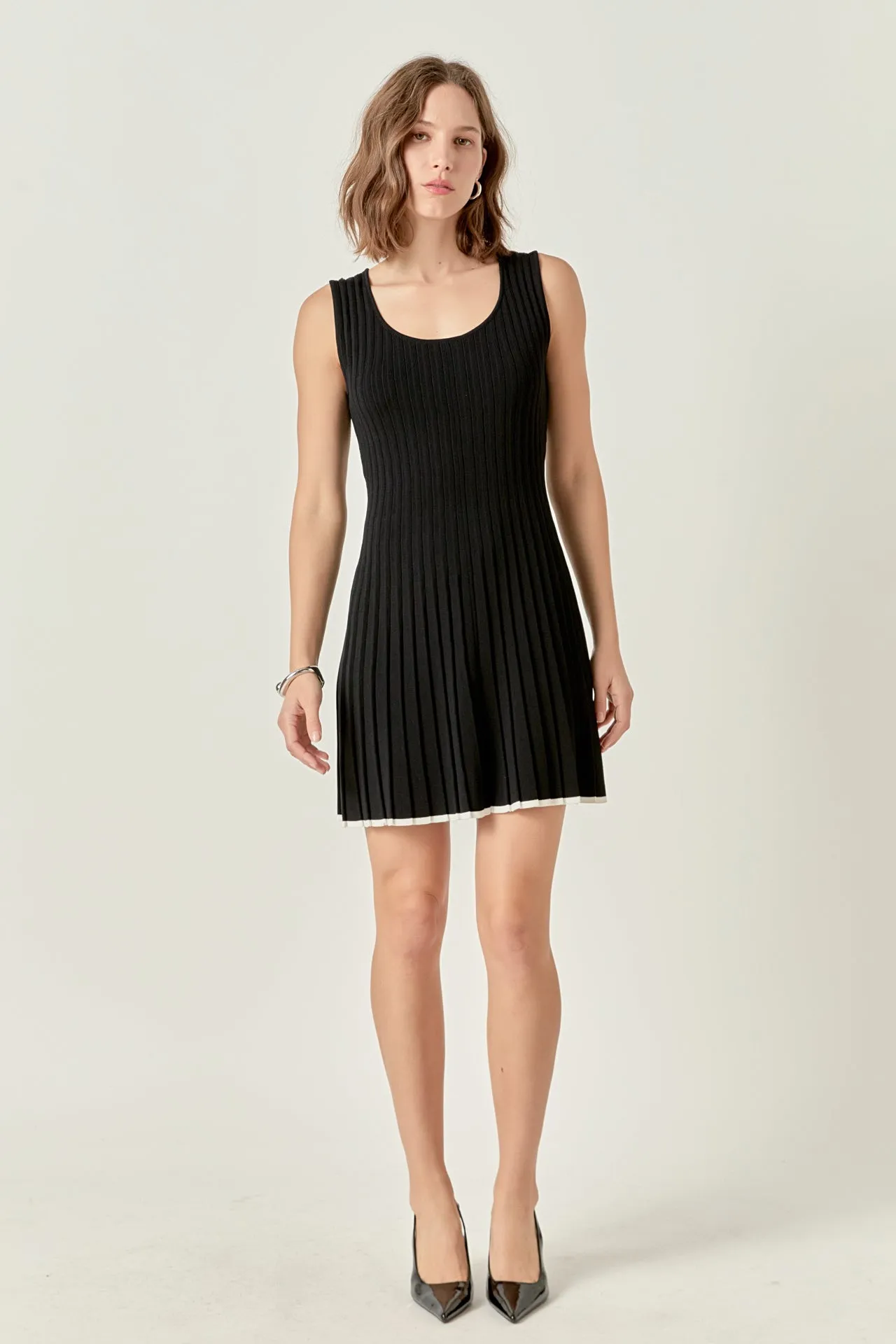 Sloane Contrast Ribbed Knit Mini Dress sold by Endless Rose
