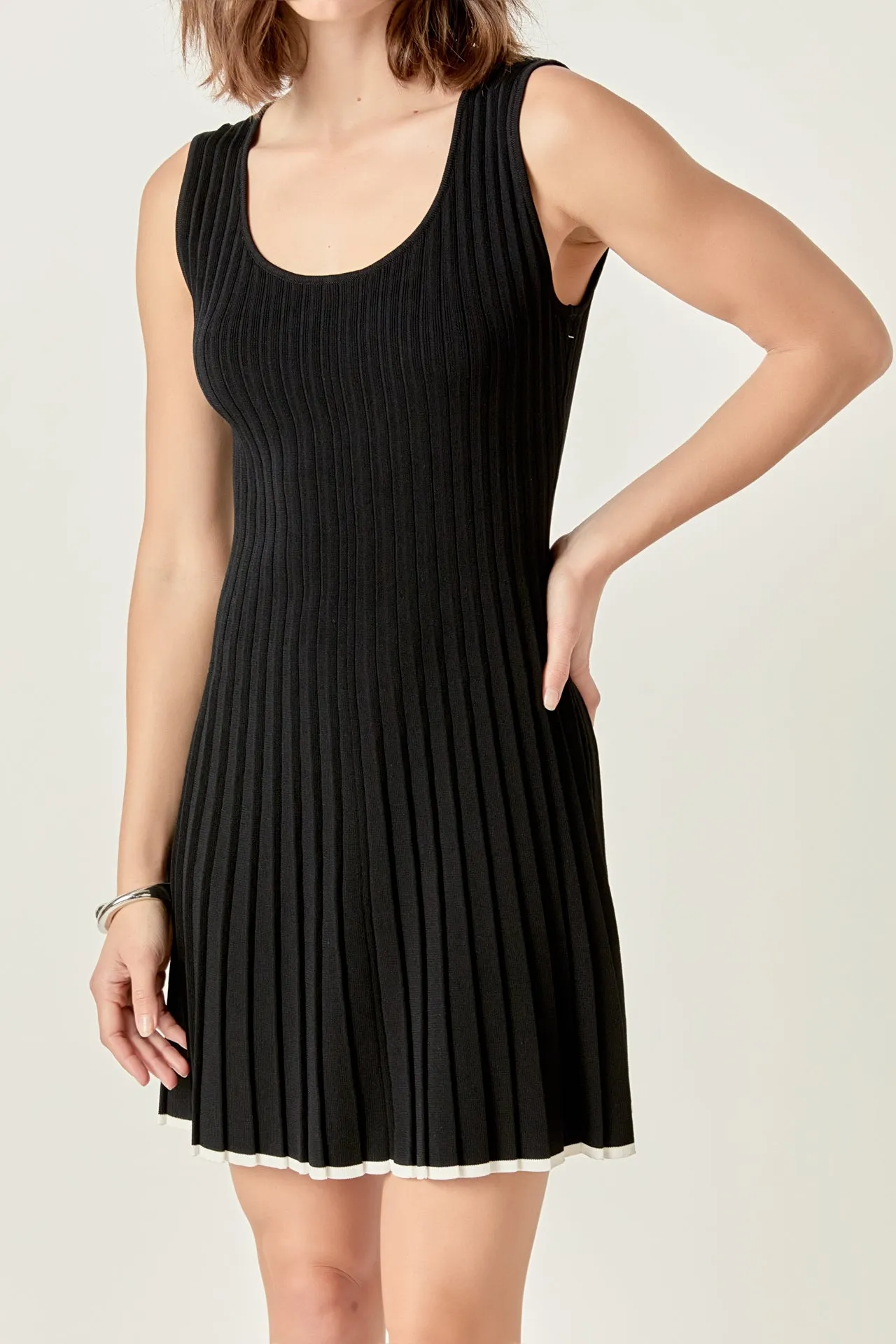 Sloane Contrast Ribbed Knit Mini Dress sold by Endless Rose product image thumbnail 2