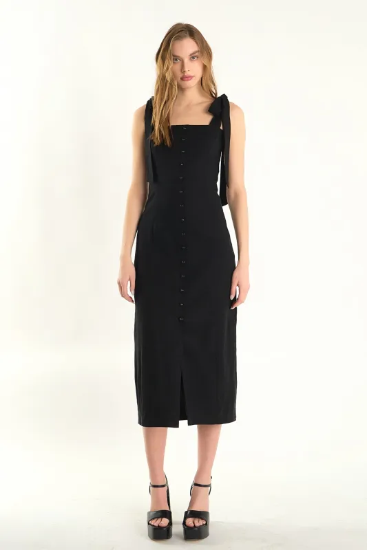 Celeste Linen Bow Tie Maxi Dress sold by Endless Rose