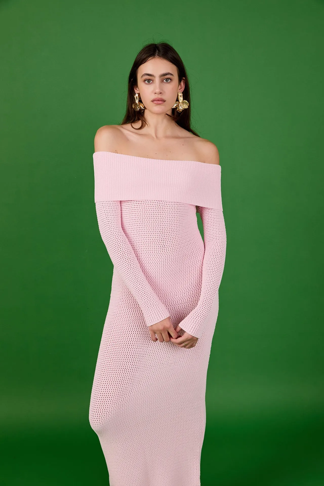 Off Shoulder Long Sleeve Midi Dress sold by Endless Rose product image thumbnail 5