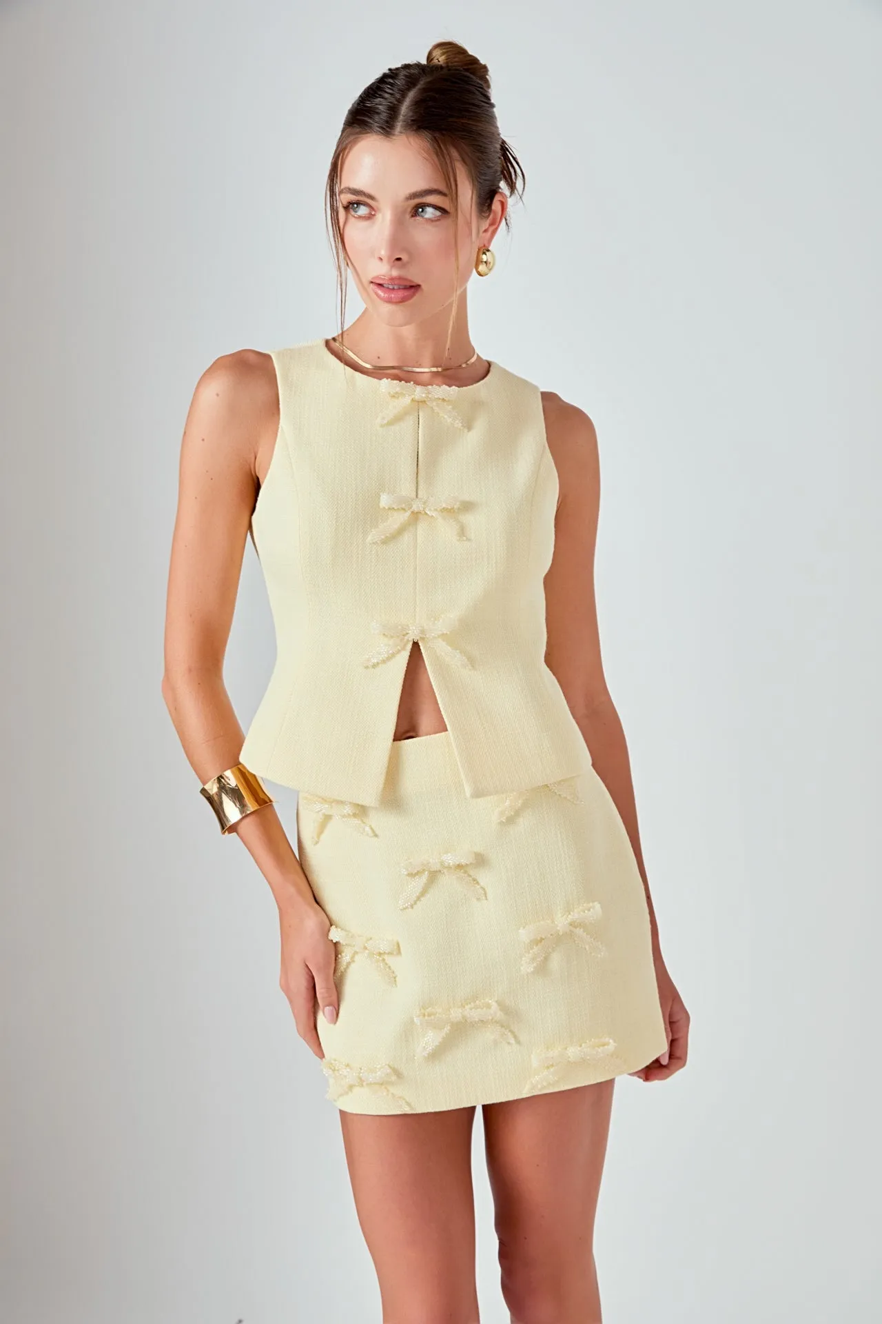 Mila Bow Trim Embellished Mini Skirt sold by Endless Rose product image thumbnail 5