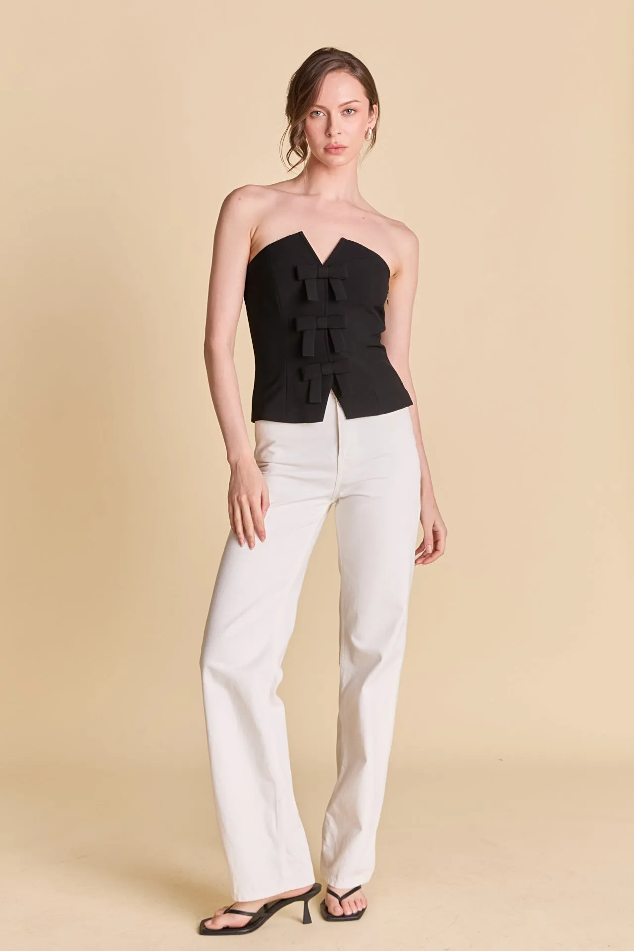Strapless Bustier Top with Bow sold by Endless Rose
