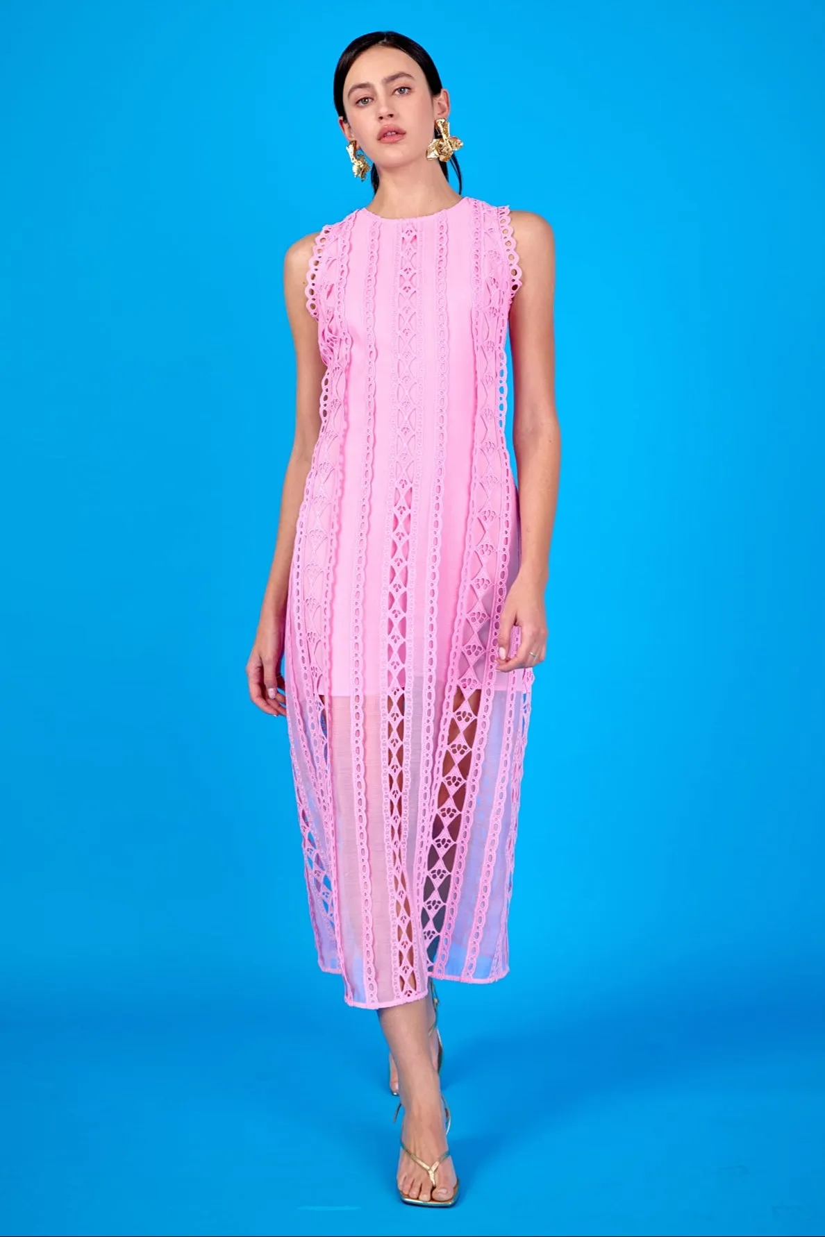 Lace Tiered Midi Dress sold by Endless Rose