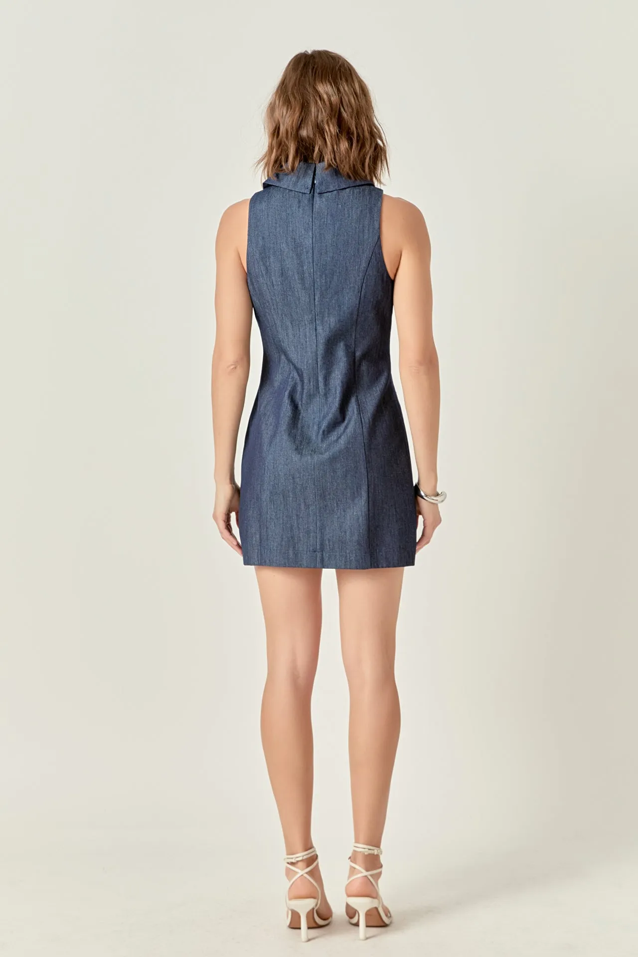 Denim Collared Mini Dress sold by Endless Rose product image thumbnail 4