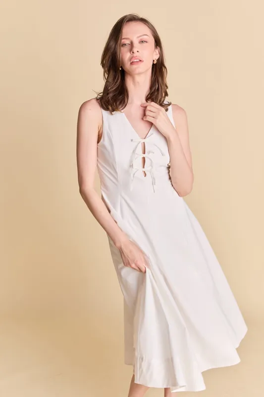 Front Bow Tie Midi Dress sold by Endless Rose