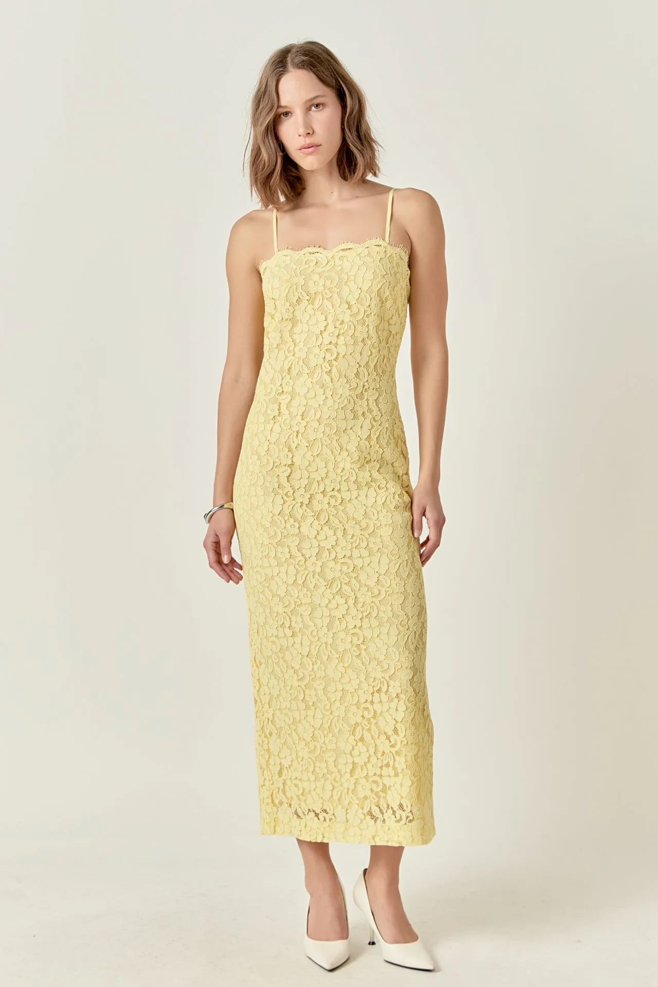 Square Neck Lace Midi Dress sold by Endless Rose