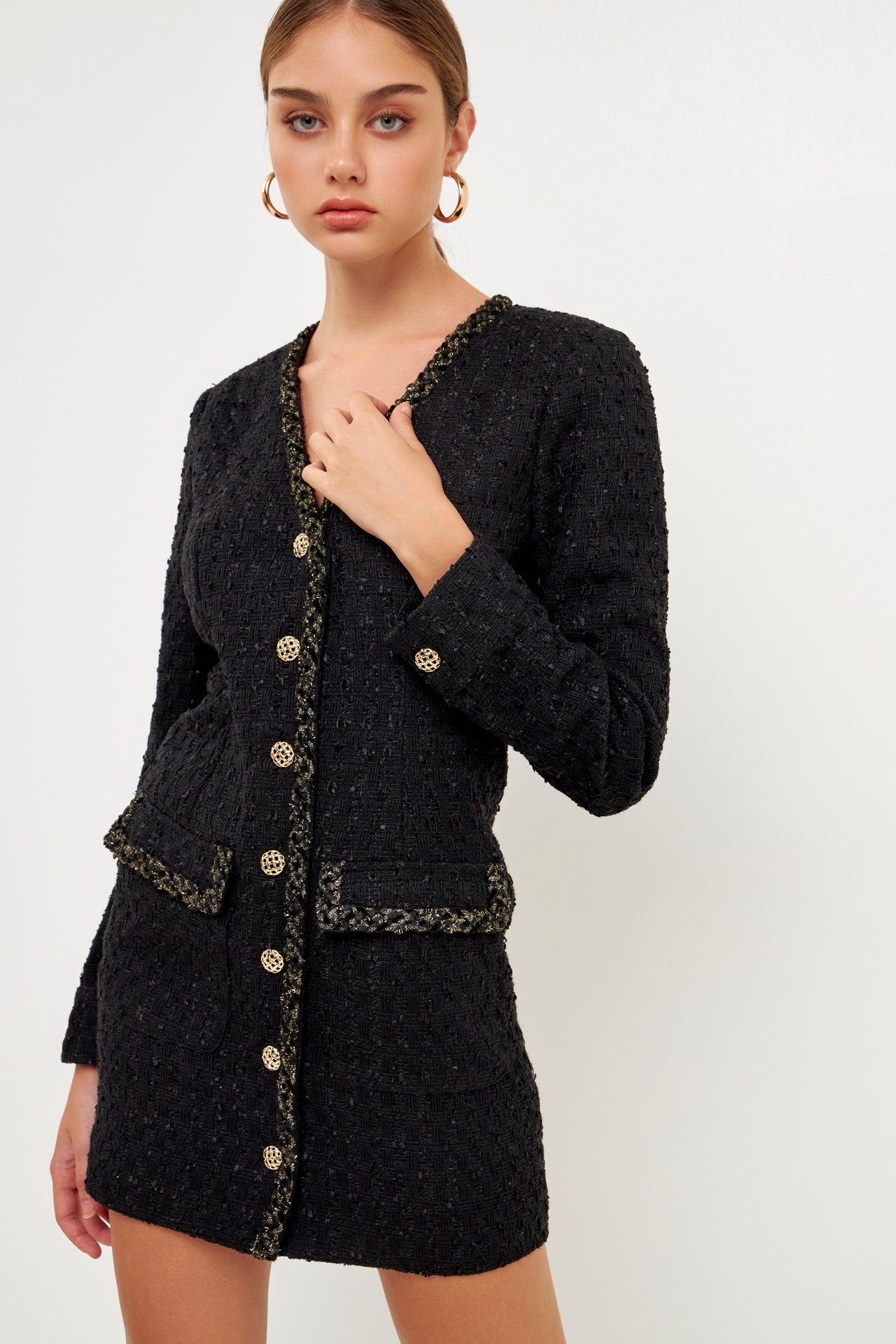 Trim Detail Tweed Dress sold by Endless Rose product image thumbnail 5