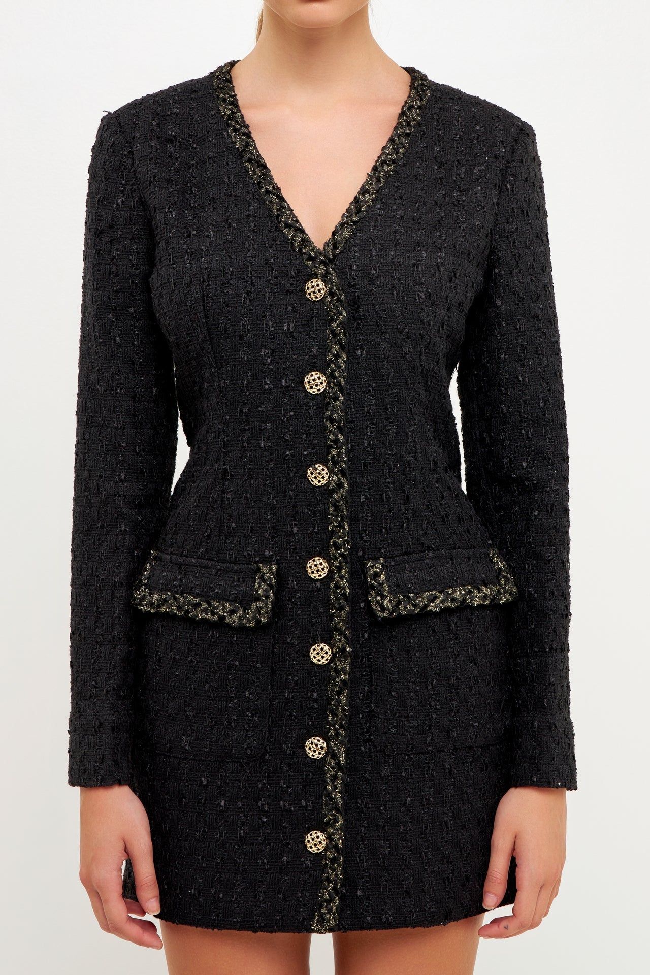 Trim Detail Tweed Dress sold by Endless Rose product image thumbnail 2