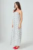 Samantha Strapless Pleated Polka Dot Maxi Dress sold by Endless Rose