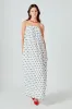 Samantha Strapless Pleated Polka Dot Maxi Dress sold by Endless Rose