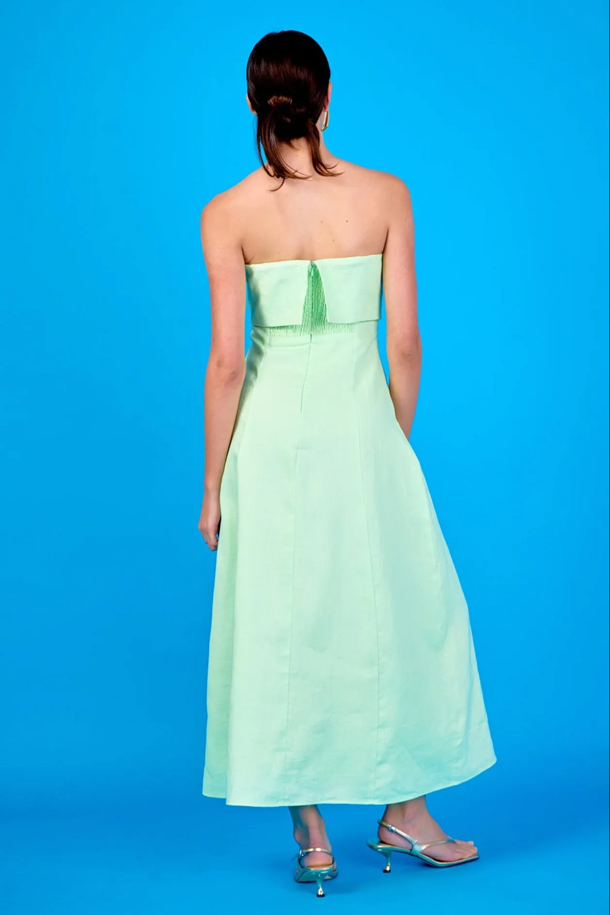 Lucia Folded Strapless Linen Maxi Dress sold by Endless Rose product image thumbnail 4