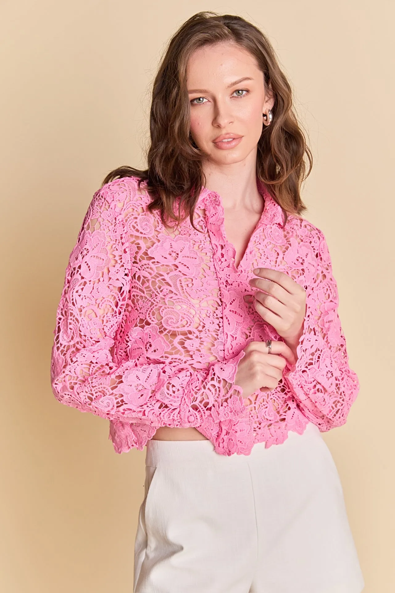 Textured Sheer Long sleeve Top sold by Endless Rose