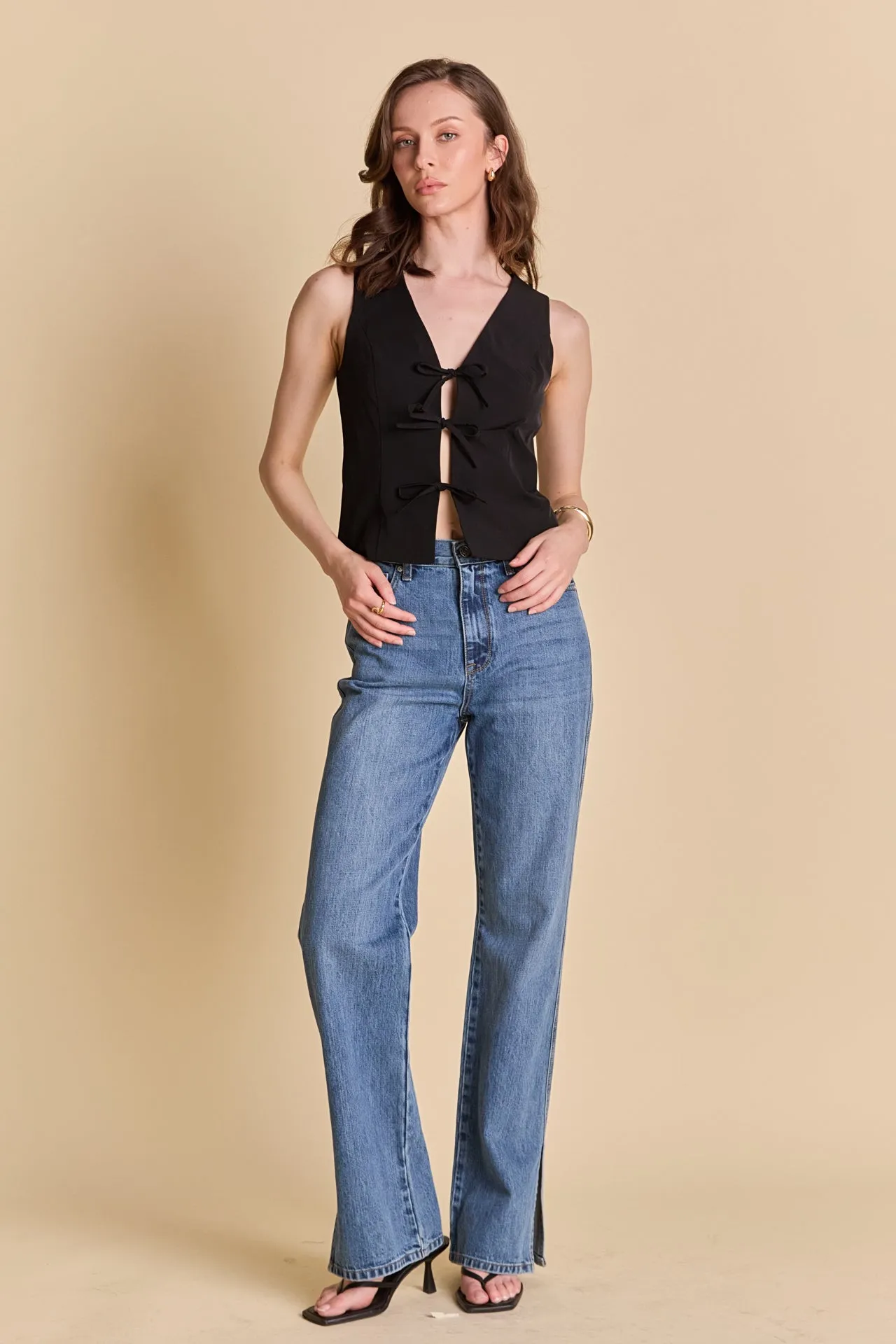 Front Bow Tie Stretch Top sold by Endless Rose product image thumbnail 3