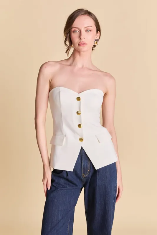 Strapless Buttoned Top sold by Endless Rose