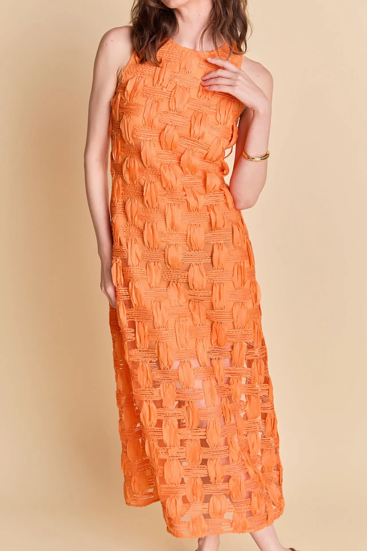 Grid Textured Sleeveless Midi Dress sold by Endless Rose product image thumbnail 2