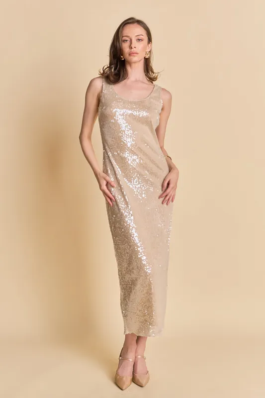 Scoop Neck Sequins Midi Dress sold by Endless Rose