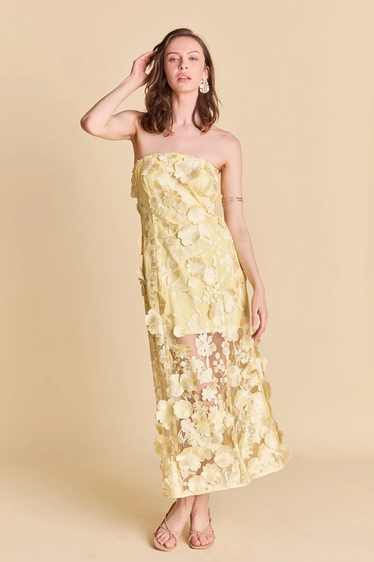 Strapless Floral Embroidered Maxi Dress sold by Endless Rose product image thumbnail 3