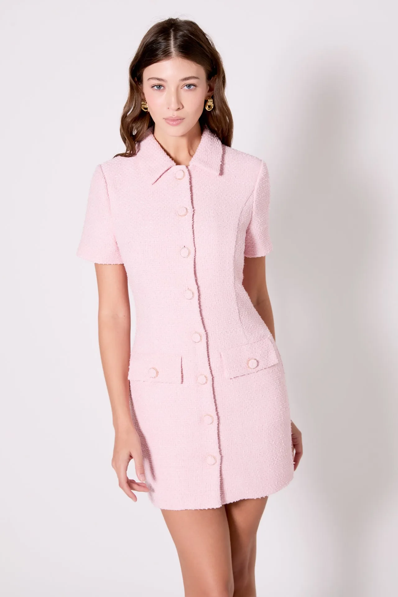 Victoria Fitted Collared Tweed Mini Dress sold by Endless Rose product image thumbnail 5