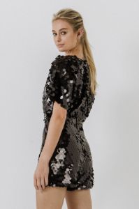 Sale of Short Sleeve Sequin Romper sold by Endless Rose