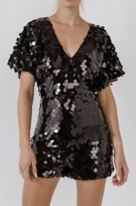 Sale of Short Sleeve Sequin Romper sold by Endless Rose