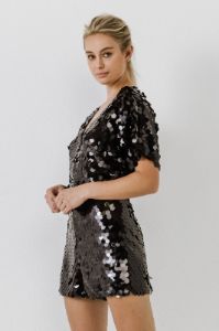 Sale of Short Sleeve Sequin Romper sold by Endless Rose