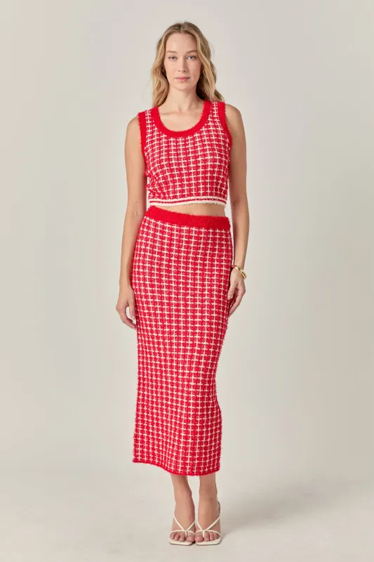 Check Maxi Skirt sold by Endless Rose