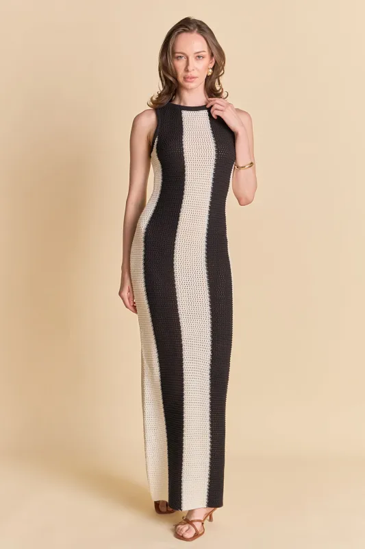 Vertical Stripe Fitted Maxi Dress sold by Endless Rose