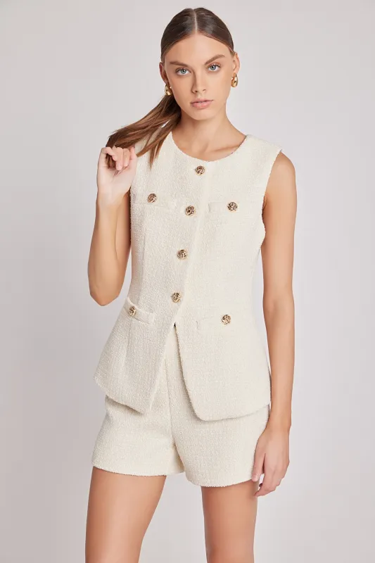 Lauren Tweed Buttoned Long Split Top made by Endless Rose