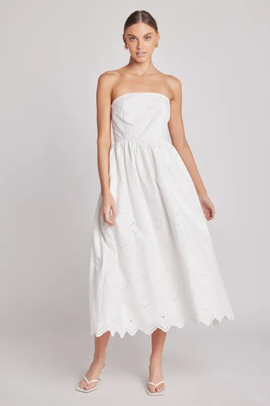 Evangeline Eyelet Strapless Maxi Dress sold by Endless Rose