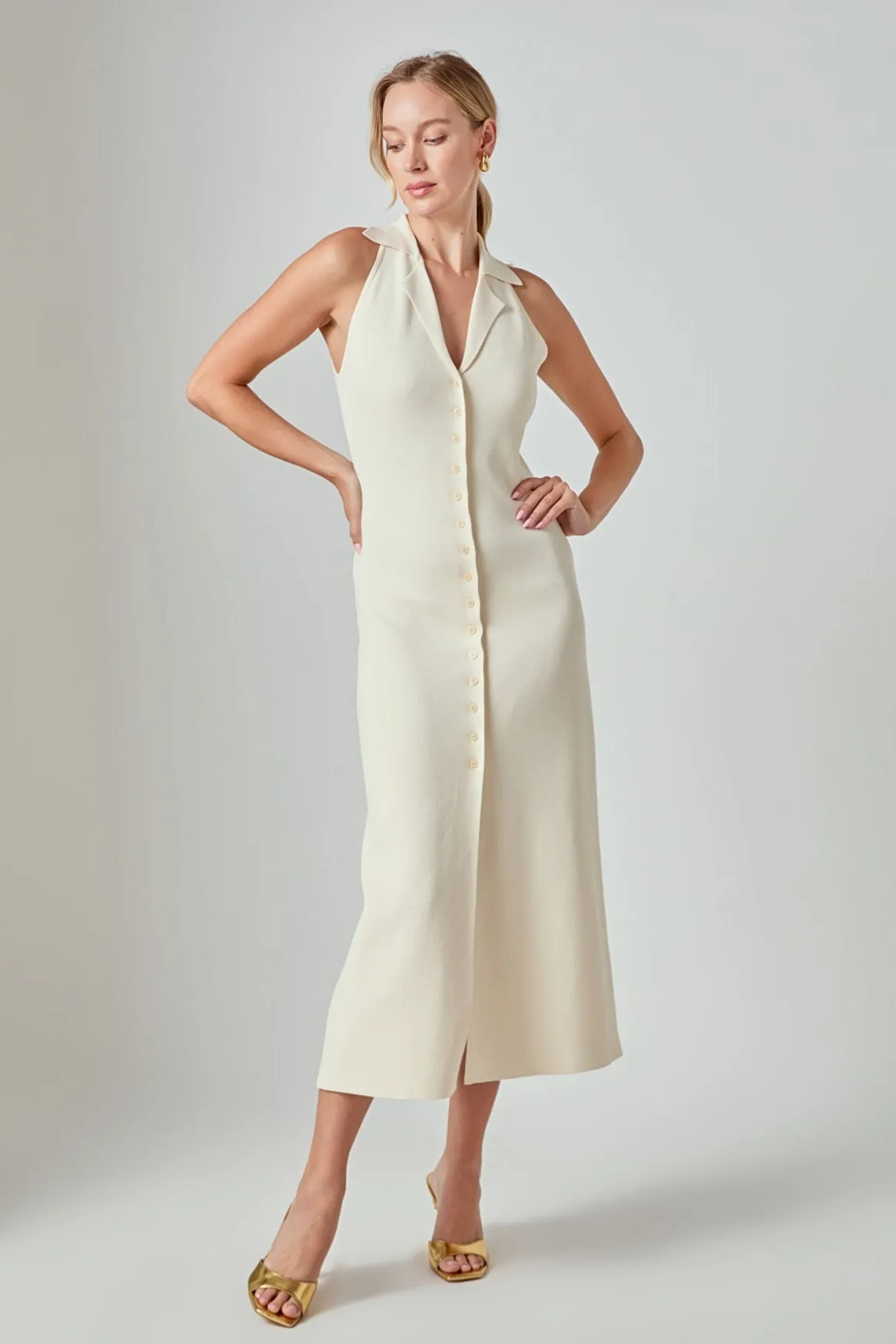 Knit Collared Midi Dress sold by Endless Rose product image thumbnail 5