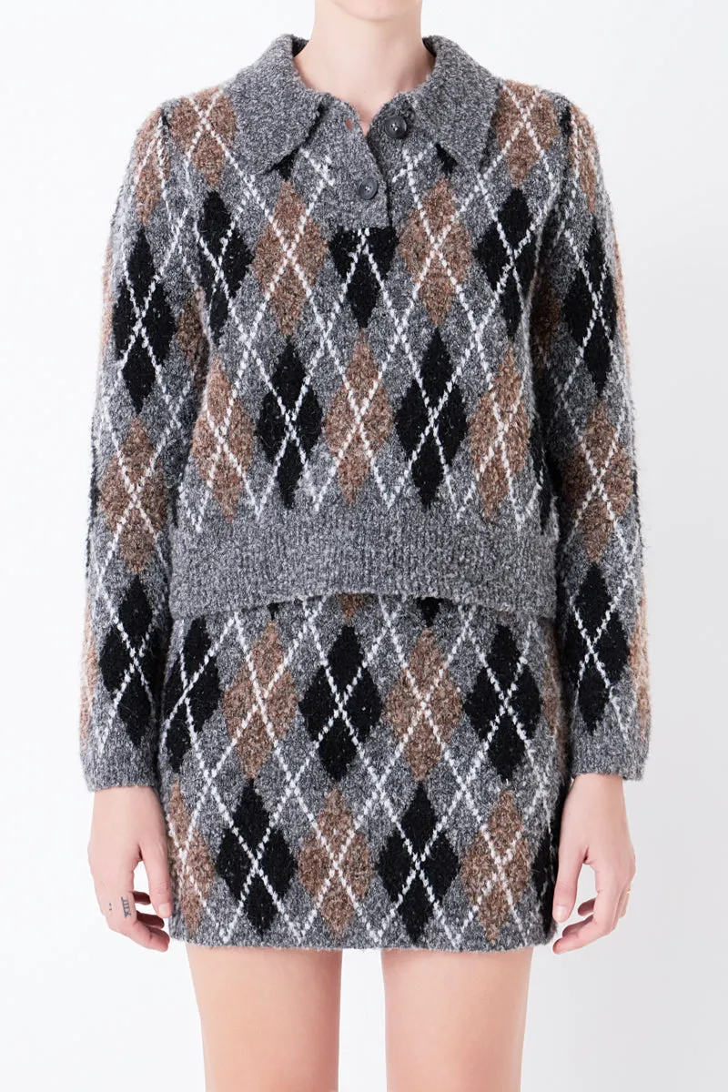 Argyle Collared Sweater sold by Endless Rose product image thumbnail 2